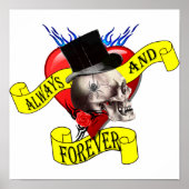 Ontwerp van de roomschedel en het hart van het tat poster (Voorkant)