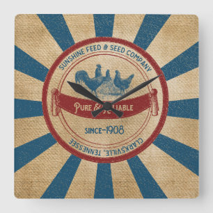  ontwerp van de Rooster Zonneshine Vierkante Klok