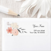 Ontwerp van de roze en Blush Flower Waterverf Etiket (Insitu)