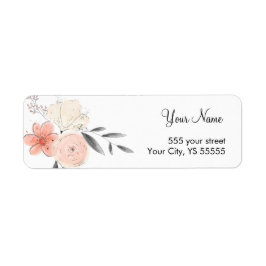 Ontwerp van de roze en Blush Flower Waterverf Etiket