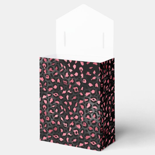 Ontwerp van de Roze en Gold Leopard-reeks 14 Bedankdoosjes (Geopend)