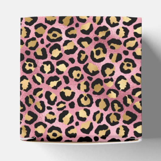 Ontwerp van de Roze en Gold Leopard-reeks 15 Bedankdoosjes (Bovenkant)
