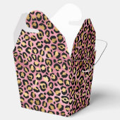 Ontwerp van de Roze en Gold Leopard-reeks 15 Bedankdoosjes (Geopend)