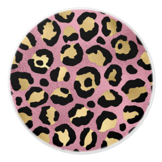 Ontwerp van de Roze en Gold Leopard-reeks 15 Keramische Knop