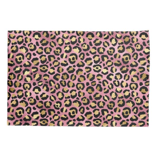 Ontwerp van de Roze en Gold Leopard-reeks 15 Kussensloop (Achterkant)