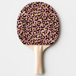 Ontwerp van de Roze en Gold Leopard-reeks 15 Tafeltennisbatje