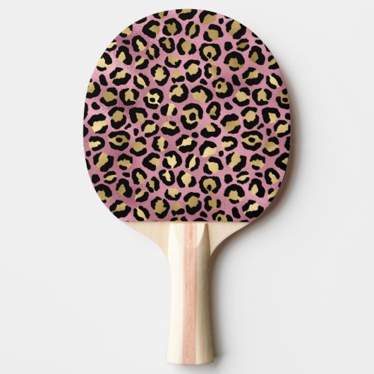 Ontwerp van de Roze en Gold Leopard-reeks 15 Tafeltennisbatje (Voorkant)