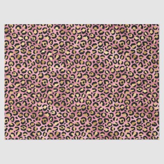 Ontwerp van de Roze en Gold Leopard-reeks 15 Tissuepapier (Voorkant)