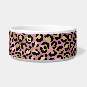 Ontwerp van de Roze en Gold Leopard-reeks 15 Voerbakje
