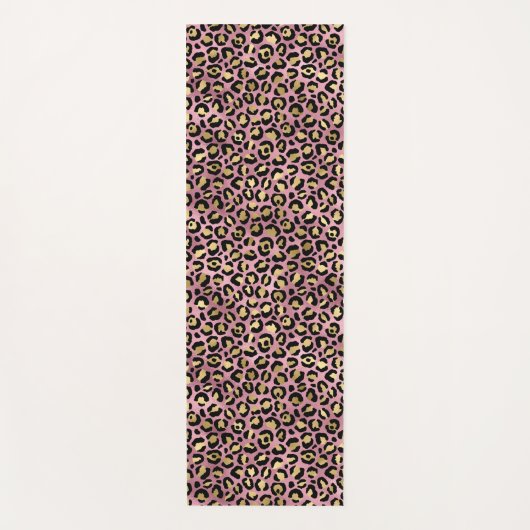 Ontwerp van de Roze en Gold Leopard-reeks 15 Yogamat (Voorkant)