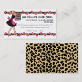 Ontwerp van de roze en luipaard afdrukreinigingsse visitekaartje (Voorkant / Achterkant)