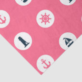 Ontwerp van de Roze en Navy Nautical Series 15 Tissuepapier (Detail)