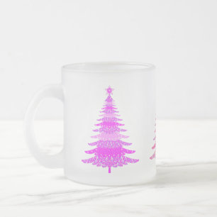 Ontwerp van de roze kerstpatronen matglas koffiemok