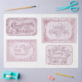 Ontwerp van de roze waterkleurige kerstserie 10 tissuepapier (Craft)