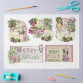 Ontwerp van de roze waterkleurige kerstserie 13 tissuepapier (Craft)