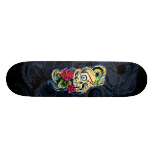 Ontwerp van de Rozen van de schedel Persoonlijk Skateboard