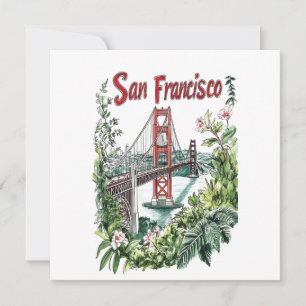 Ontwerp van de San Francisco Golden Gate Bridge Wa Feestdagenkaart