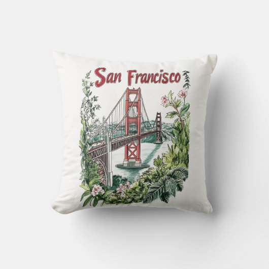 Ontwerp van de San Francisco Golden Gate Bridge Wa Kussen (Voorkant)