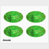 Ontwerp van de schakelkaart ovale sticker (Vel)