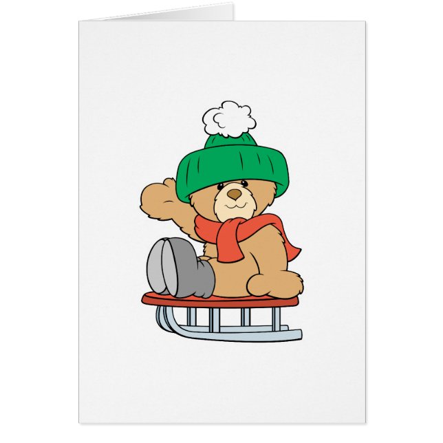 ontwerp van de schattige tederbeer met winterleder (Voorkant)