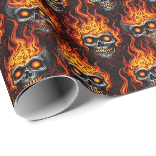 Ontwerp van de schedel gothische tattoos rots en r cadeaupapier (Rol Hoek)