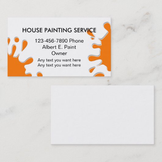 Ontwerp van de schilderverf van het huis visitekaartje (Voorkant / Achterkant)