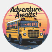 Ontwerp van de  schoolbus ronde sticker (Voorkant)