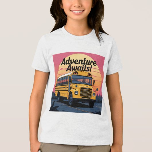 Ontwerp van de  schoolbus Tri-Blend shirt (Voorkant)