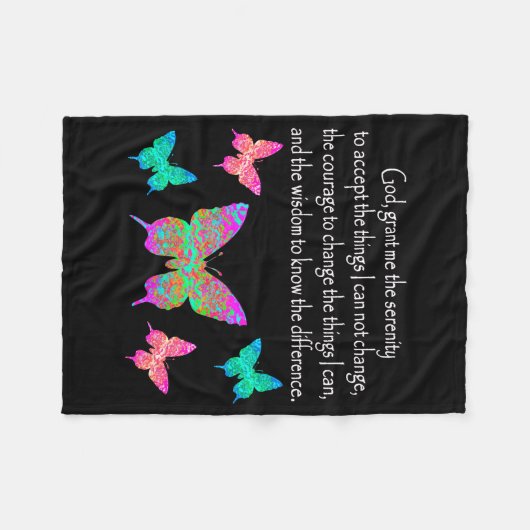  ONTWERP VAN DE SERENITEIT VAN DE BUTTERFLY-PRAYER FLEECE DEKEN (Voorkant (Horizontaal))