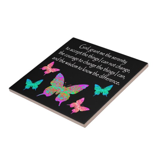 ONTWERP VAN DE SERENITEIT VAN DE BUTTERFLY-PRAYER TEGELTJE (Zijkant)