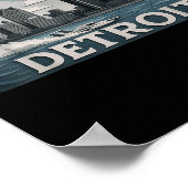 Ontwerp van de skyline van Detroit met What Up Doe Poster (Hoek)