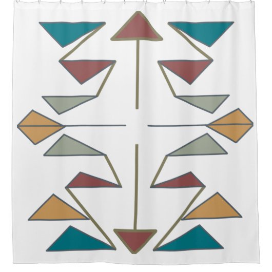 Ontwerp van de Southwestern Oblique driehoek Douchegordijn (Voorkant)