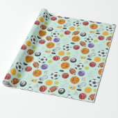 Ontwerp van de sportballen cadeaupapier (Uitgerold)