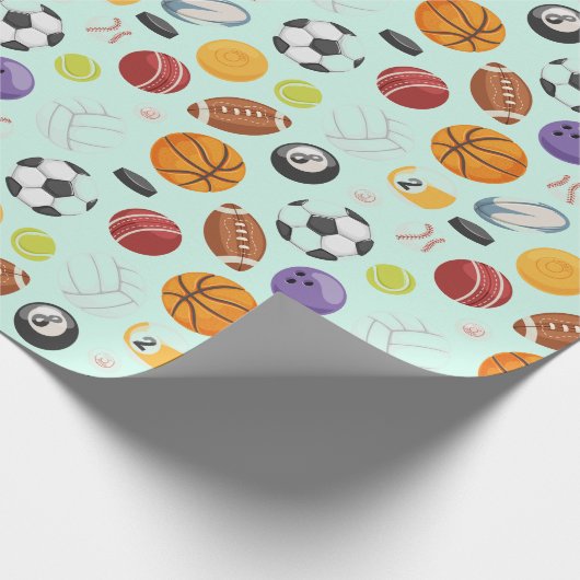 Ontwerp van de sportballen cadeaupapier (Hoek)