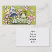 Ontwerp van de springveer met dieren en bloemen visitekaartje (Voorkant / Achterkant)