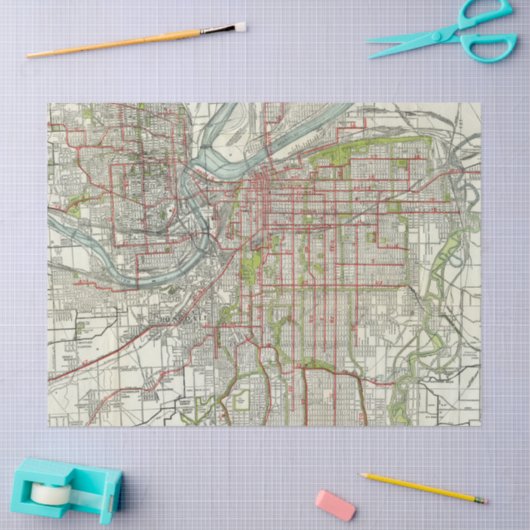 Ontwerp van de Stadskaartreeks 10 Tissuepapier (Craft)