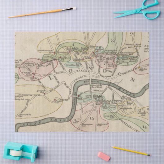 Ontwerp van de Stadskaartreeks 8 Tissuepapier (Craft)