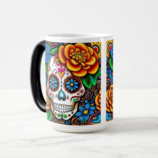 Ontwerp van de suikerschedel magische mok (Voorkant links)