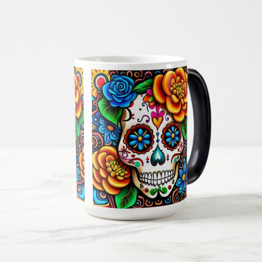Ontwerp van de suikerschedel magische mok (Voorkant rechts)