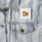 ontwerp van de tedy - Thanksgiving van turkije Vierkante Button 5,1 Cm (In situ)