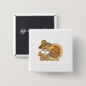 ontwerp van de tedy - Thanksgiving van turkije Vierkante Button 5,1 Cm (Voorkant /achterkant)