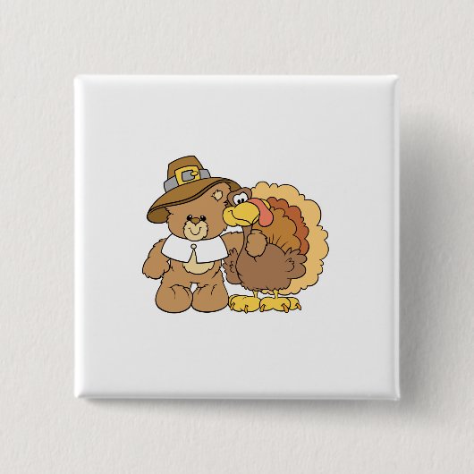 ontwerp van de tedy - Thanksgiving van turkije Vierkante Button 5,1 Cm (Voorkant)