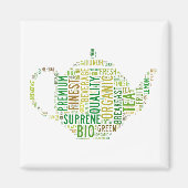 Ontwerp van de tekst van de theepot- achtergrond magneet (Voorkant)