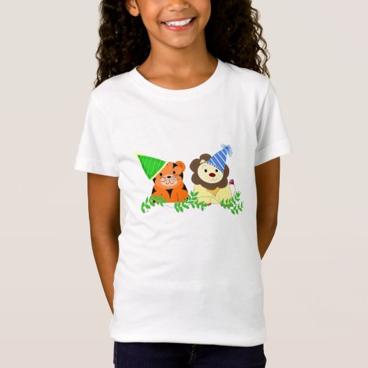 Ontwerp van de Tijger en de Lion Birthday T-shirt (Voorkant)