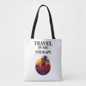 Ontwerp van de TRAVEL-therapie Tote Bag (Voorkant)