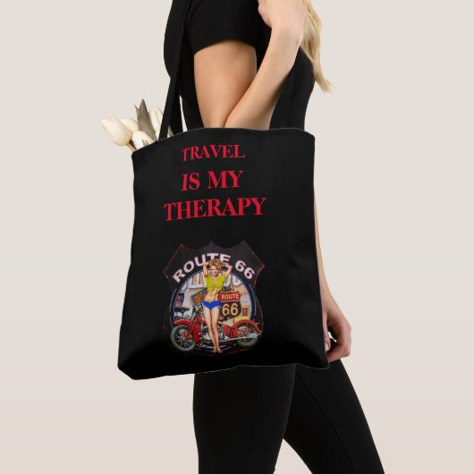 Ontwerp van de TRAVEL-therapie Tote Bag (Dichtbij)