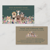 Ontwerp van de trekbloemen van honden visitekaartje (Voorkant / Achterkant)