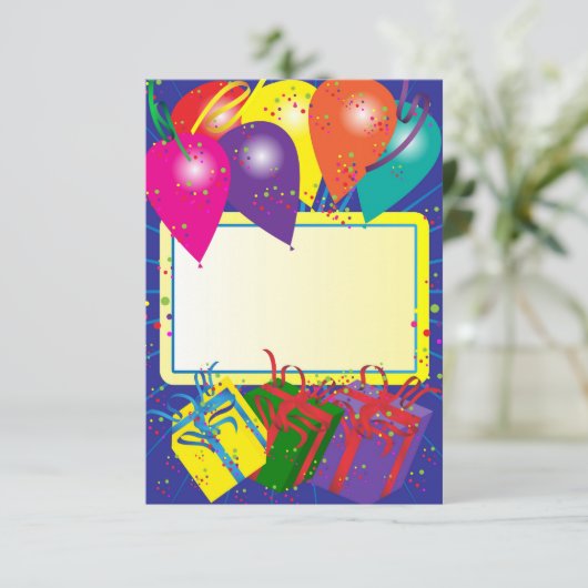 Ontwerp van de verjaardagspartij kaart (Staand voorkant)