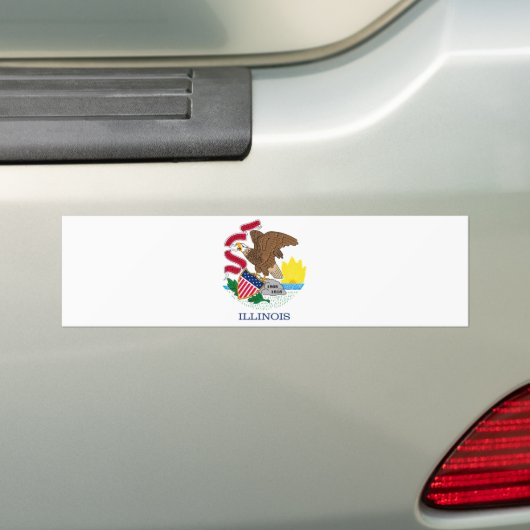 Ontwerp van de vlag van Illinois Bumpersticker (Op auto)