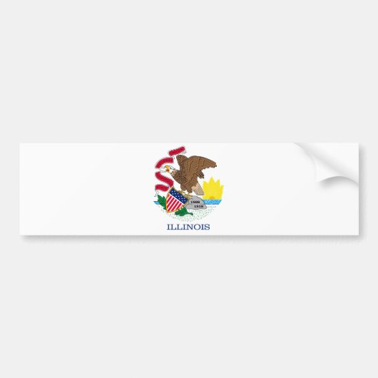 Ontwerp van de vlag van Illinois Bumpersticker (Voorkant)